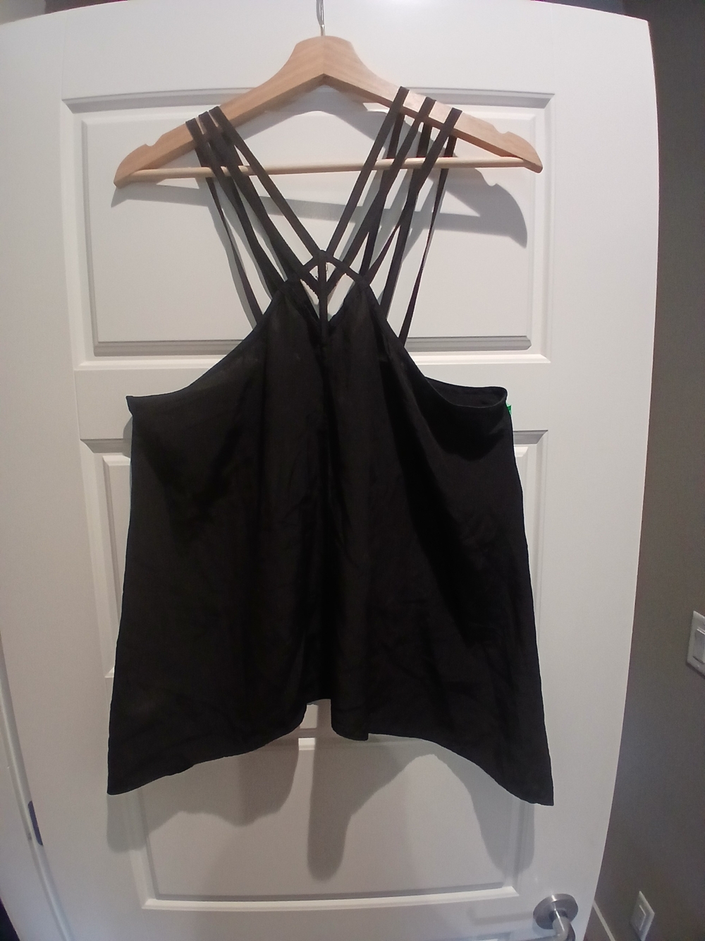 BCBG Strappy SHEER Black Tank Top